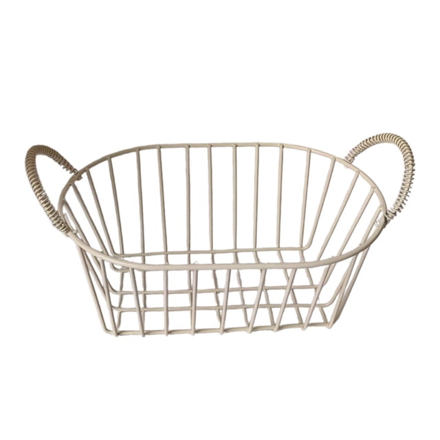 Cesta de almacenamiento para despensa con asas, organizador de refrigerios para dormitorio Beige