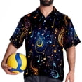 thumbnail image 4 of Note Men's Short Sleeve Beach Shirts, Casual Printed Poplin Button Down, Unisex Summer Hawaiian Shirt, 4 of 6