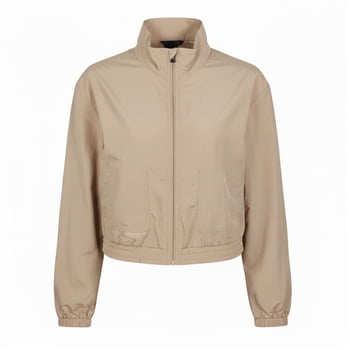 Chamarra George para Dama, con Cuello Alto Beige Talla EG