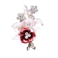 thumbnail image 2 of SmartBy Elegant Women Rhinestone Flower Enamel Brooch Pin Cardigan Scarf Corsage Jewelry, 2 of 7