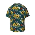 thumbnail image 6 of Lsque Sunflowers print Men's Cuban Collar Short Sleeve Shirt Summer Beachwear Casual Button Down Fashionable Vacation Leisure Shirt-Large, 6 of 7