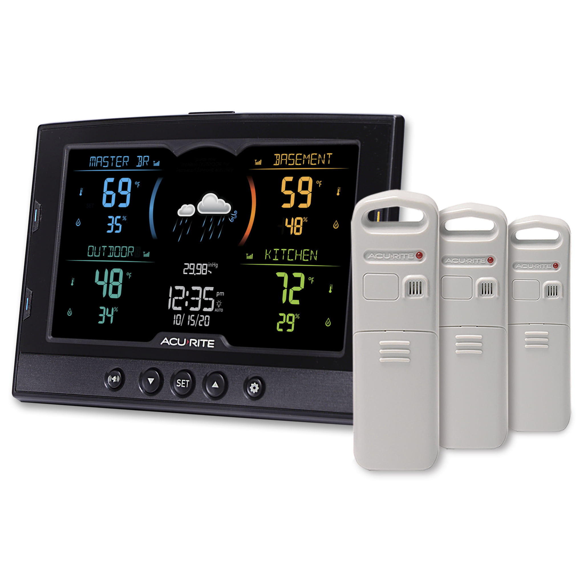 AcuRite AcuRite 01517 OEM Black Wireless LCD Weather Station Display  100-240V 50-60 Hz 