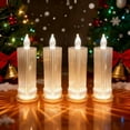 thumbnail image 1 of Luz De Una Vela Juego De 4 Velas Led De Cristal Con Luz Blanca Cálida Para Decoración Romántica De Dormitorio O Mesa, Transparentes Rkxzt, 1 of 7