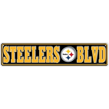 Pittsburgh Steelers 4" x 18" Team Boulevard Metal Sign