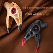 Aztec Death Whistle - Crow Skull Design, Resin Emergency Survival Whistle for Outdoor Sports & Camping