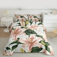 thumbnail image 2 of Homewish Pink Flowers Lily 2pcs Bedding Comforter Set For Teens Female Girls,Spring Garden Twin Comforter Sets,Polka Dots Breathable Bedding Set,Lightweight Room Decor,Reversible, 2 of 8