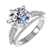 5ct 18K White Gold Moissanite Rings for Women Gift D Color VVS1 Clarity Diamond Rings 925 Sterling Silver Ring jewelry Moissanite Engagement Rings with Certificate