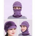 thumbnail image 4 of Louist Fleece Lined Womens Beanie Hat, Winter Hat Scarf Mask Set,Women's Winter Hat, Middle-Aged and Old Warm Earmuff hat, 4 of 9