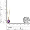 thumbnail image 2 of Gem Stone King 10K Yellow Gold Purple Amethyst and White Lab Grown Diamond Teardrop Pendant Necklace for Women (1.68 Cttw, Gemstone February Birthstone, Pear Shape 9X7MM, with 18 inch Chain), 2 of 4