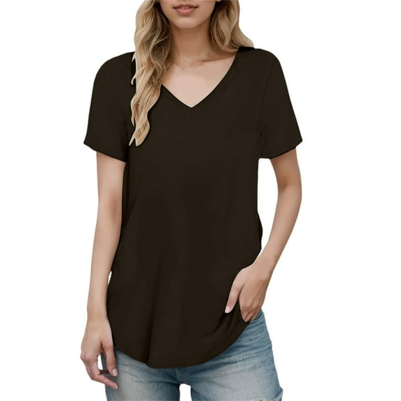Women T Shirt Short Sleeve Casual Loose Polyester Spandex All Season Wear