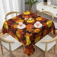thumbnail image 1 of Fall Pumpkin Tablecloth 54x54 Inch Square Autumn Thanksgiving Table Cloth Dust-Proof Wrinkle Resistant Rustic Tablecloth for Holiday Kitchen Dining Room Party Picnic Indoor Outdoor, 1 of 6