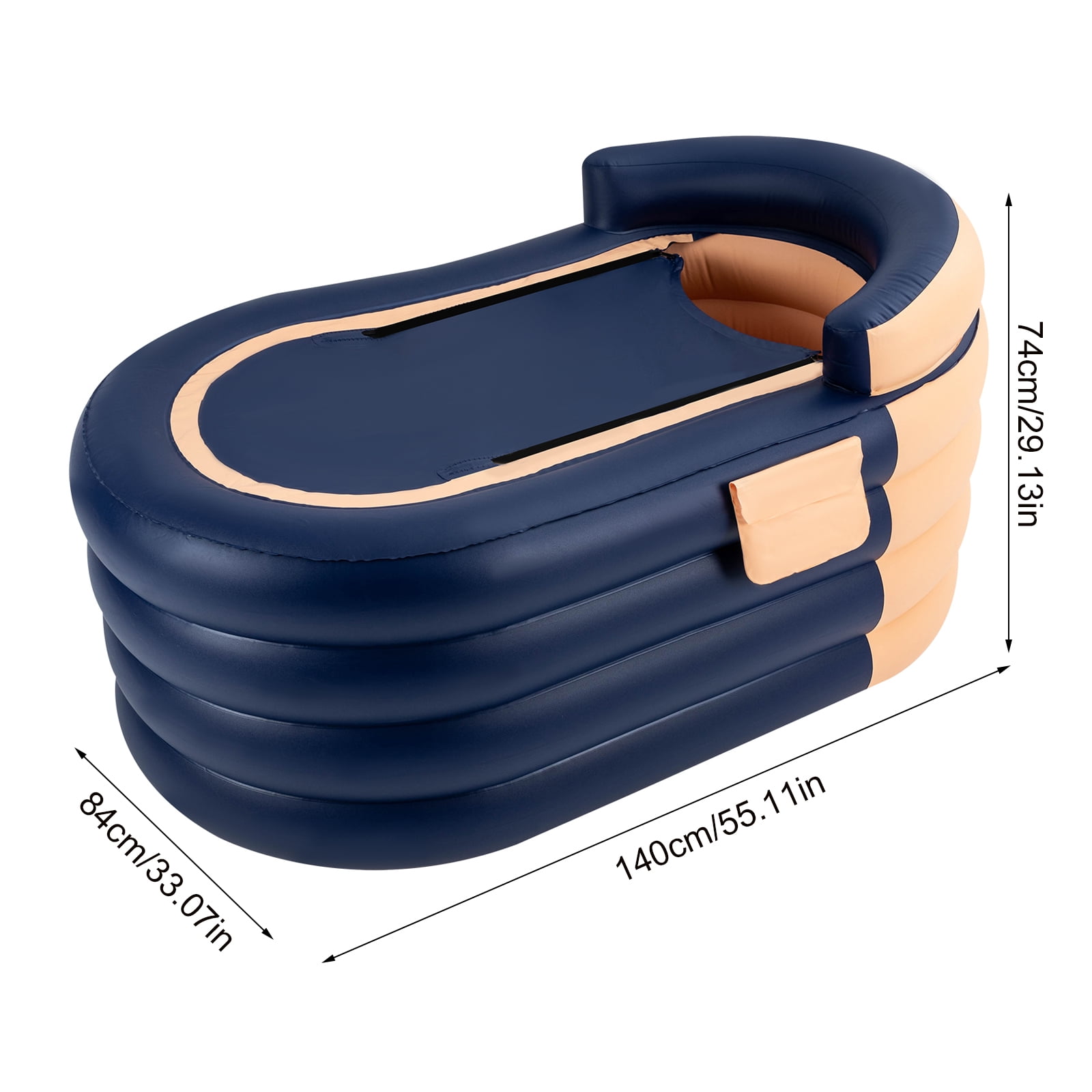 84*140*74cm/33. 07*55. 11*29. 13in Portable Ice Bath Tub PVC Inflatable Hot Bathtub SPA Massage Athletes Outdoor