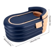 Miumaeov 1.4m/55.11in Portable Inflatable Hot Tub with Electric Air Pump, Outdoor & Indoor Freestanding Foldable Spa Tub, Inflatable Bathtub