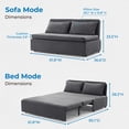 thumbnail image 5 of Mjkone Convertible Sofa Bed Queen Size,Linen Pull Out Sofa Bed with Cushions&Throw Pillows,Revesible Sleeper Couch for Apartment/Small Spaces,Dark Gray, 5 of 9