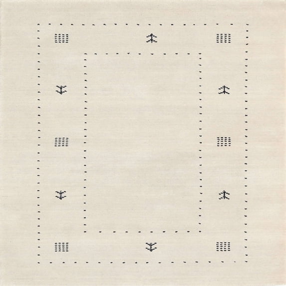 Ahgly Company Machine Washable Indoor Square Contemporary Wheat Beige Area Rugs, 4' Square