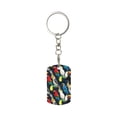 thumbnail image 2 of Uemuo Parrot Pattern Rectangular Metal Keychain - Durable, Stylish, and Personalized Key Ring for Men and Women,Engraved Keychain,Gift Slim Sturdy Keychain, 2 of 7