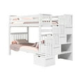 thumbnail image 4 of Bedz King Tall Stairway Bunk Beds Twin over Twin with 4 Drawers in the Steps, White, 4 of 9