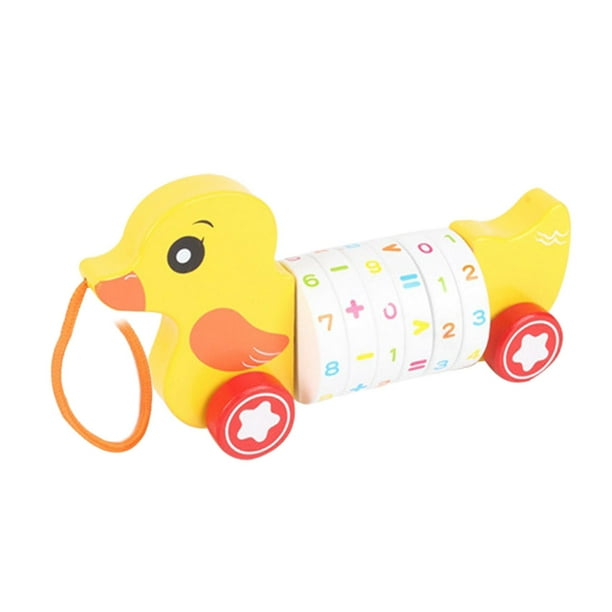 Juguetes de madera para caminar Juguetes de desarrollo temprano Juguetes para bebés Juguetes de aprendizaje Juguetes para empujar Pato