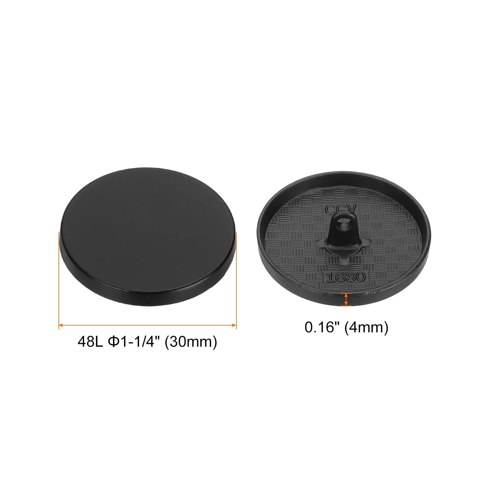 50pcs 48L Metal Round Flat Sewing Buttons 30mm Alloy Shank Craft Replacement Button for Men Women Suit Woolen Coat Shirt Trousers Sewing Crafts, Matt Black