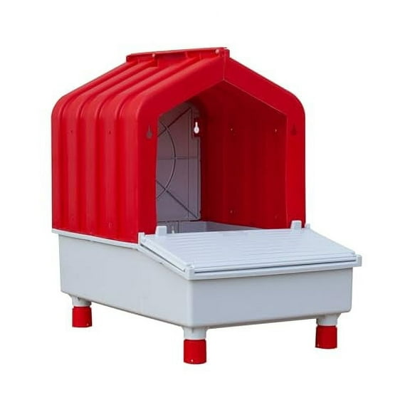 RentACoop Mobile Hen Den Roll-Out 1-Hole Wooden Chicken Nesting Box with Legs for Chickens