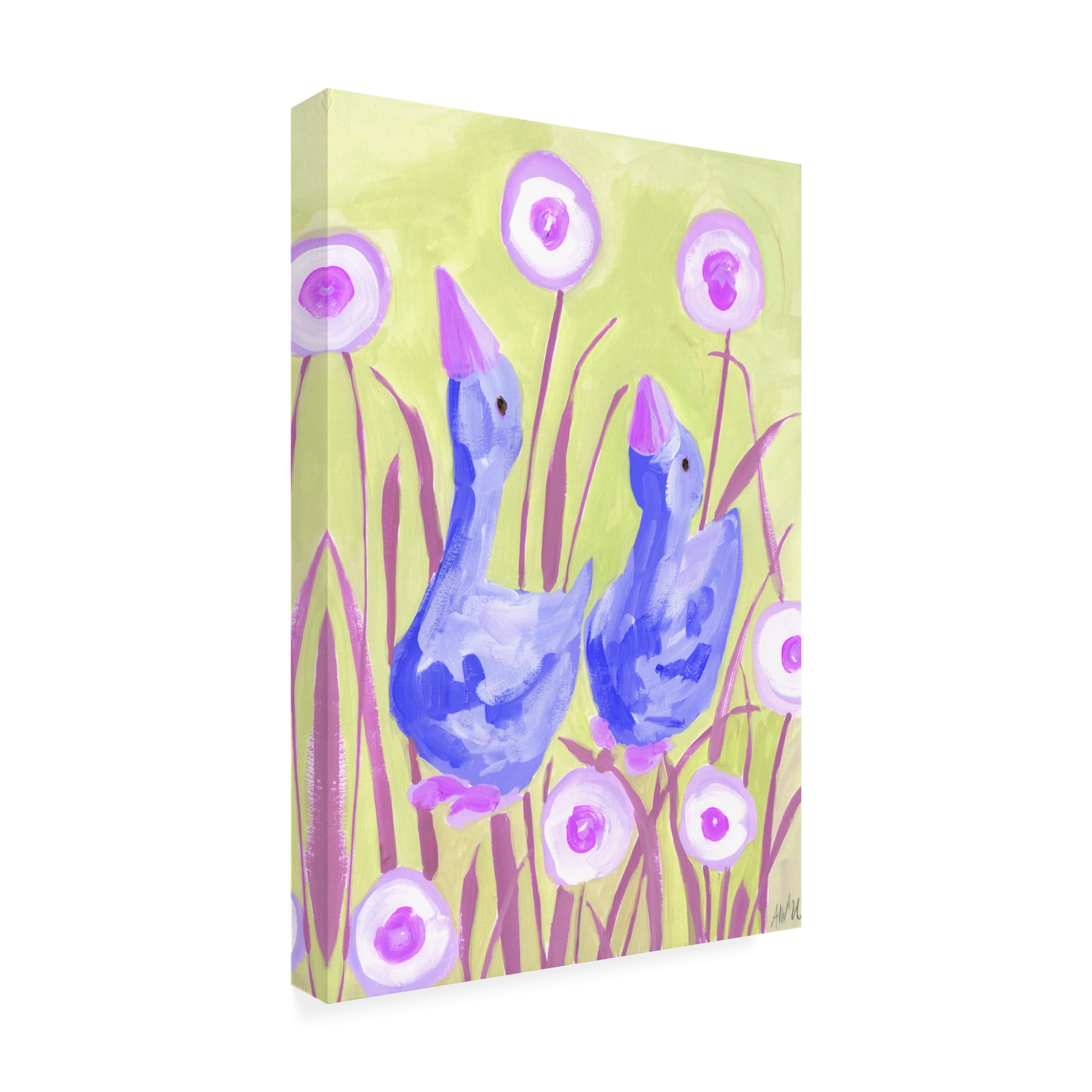 Trademark Fine Art Ania Zwara Cobalt Gees In The Garden Canvas Wall Art