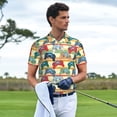 thumbnail image 3 of Honeii Retro With Joysticks Print Polo Shirt, A Classic Short-Sleeved, Button-Down Golf Shirt for Men,Mens Polo Shirts Short Sleeve-4X-Large, 3 of 6