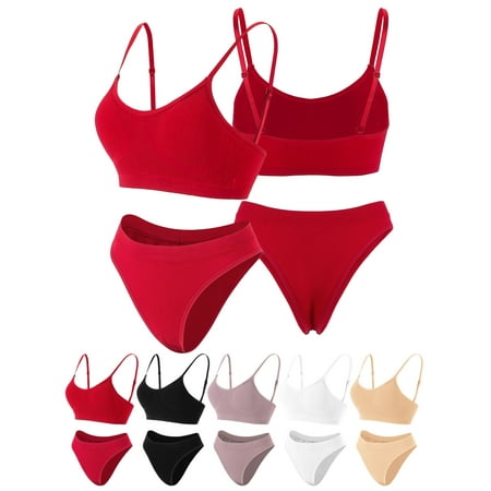 

Spencer Women Sexy Lingerie Set 2 Piece Female Push Up Bra and Panty Set Strappy Bralette Underwear Sleepwear Nightwear XL Skin