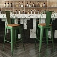 thumbnail image 3 of Flash Furniture Kai Commercial Grade Square Durable Vertical Back Bar Height Stool, Green, 3 of 13