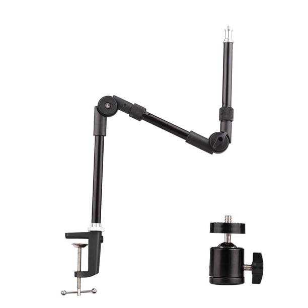 Soporte Andoer ST-01 Soporte de montaje en escritorio plegable flexible Soporte de metal con adaptador de cabeza esférica de tornillo de 1/4 de pulgada Capacidad de carga de 3 kg para luz de relleno A Abanopi Soporte