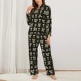 thumbnail image 2 of Sikiie Skulls Gold Chains Dollar Women's Long-Sleeve Shirt and Full-Length Bottom Pajama Set (s-xxl)-XX-Large, 2 of 7