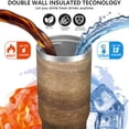 thumbnail image 3 of 30oz Tumbler with Handle, Insulated Stainless Steel Cup with Flip Straw Lid, Leak-Proof & Cup Holder Friendly for Travel and Sports ,Wood Print, 3 of 6