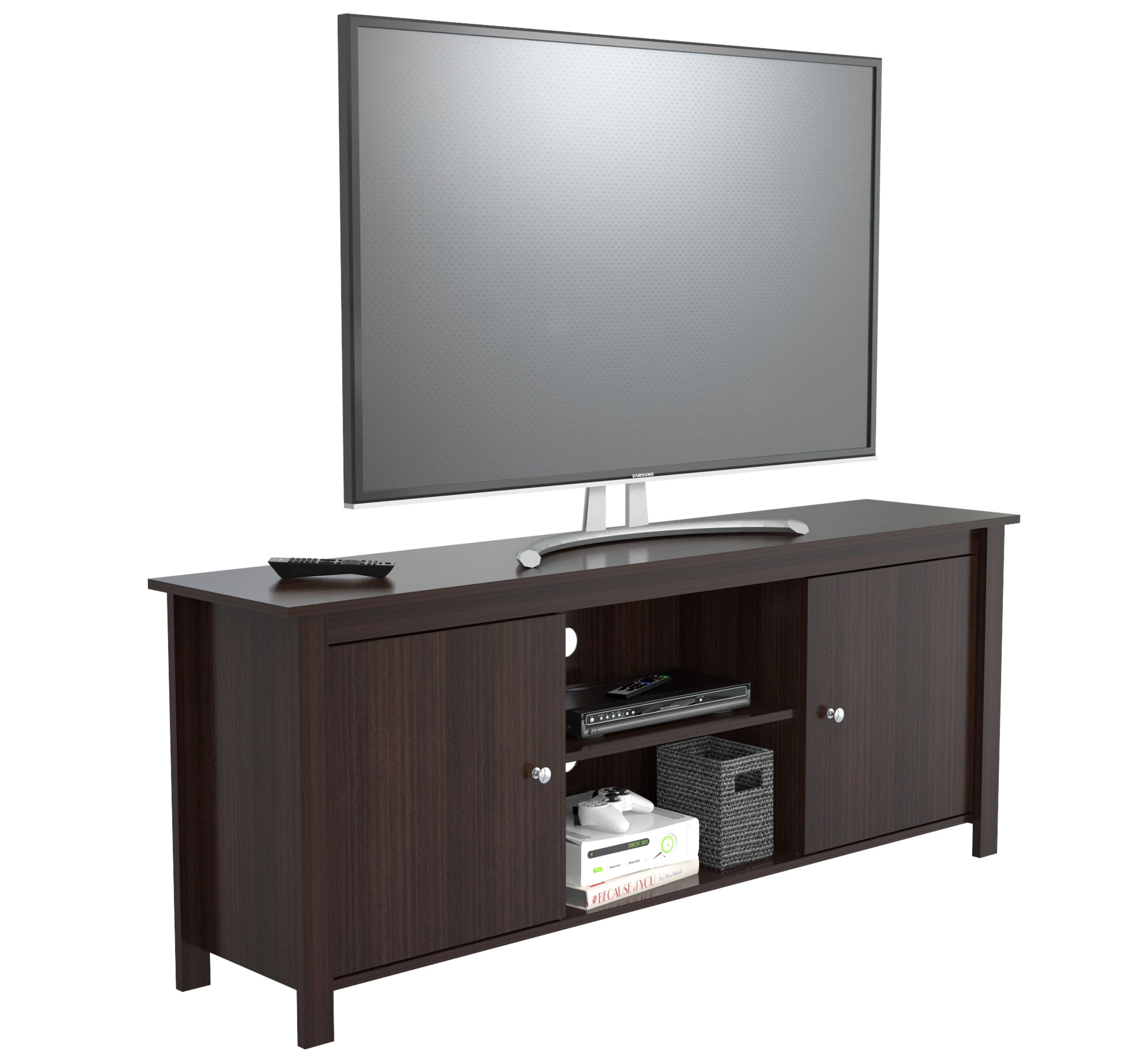 Details about   TV STAND ENTERTAINMENT CENTER Corner Media TVs up to 60 Inch Brown Espresso 