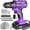 20V-purple, variant on 20V Purple Power Drill,Electric Drill Cordless with Battery and Charger,3/8-Inch Keyless Chuck, Variable Speed,with Drills Bits Set