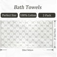 thumbnail image 6 of Soft Bath Towels 2 Pack, Super Absorbent Shower Towels 27.5x55 Inches, Cute Floral Jacquard Bathroom Set, Cotton, Light Beige, 6 of 7