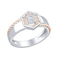 thumbnail image 2 of AFFY Initial Letter "B" Twisted Two Tone Ring 14k Solid White Gold, 2 of 2