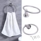 thumbnail image 3 of Ntipox Juego De Accesorios De Baño De Acero Inoxidable De 4 Piezas Que Incluye Anillo Para Toalla De Mano, Soporte Para Papel Higiénico Y 2 Ganchos Para Toallas, Kit De Accesorios De Baño, Níquel Cepi, 3 of 5