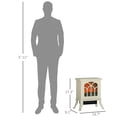thumbnail image 3 of TopComfy Electric Fireplace Stove Heater with Realistic Log Set Flame Effect Freestanding Design Adjustable Heat Settings for Living Room Bedroom, Beige, 3 of 6
