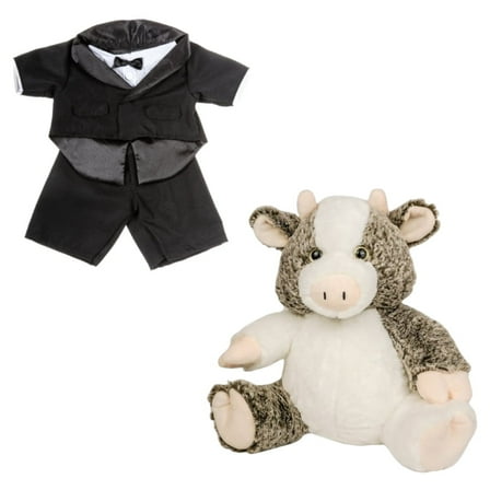 Clementine Cow 16 Inch with Tuxedo Outfit Stuffed Animal – Interactive Stuffed Animal Cloth Ideal Gift Kids