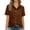 Brown, variant on Casual Short Sleeve Button Down Shirt Solid Color Lapel Collar Blouse With Stylish Design