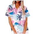 thumbnail image 1 of Camisas de Manga Corta para las Mujeres Impresas Cuello Redondo Blusa Casual, Fluido Y Versátil de las Mujeres, 1 of 5