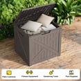 thumbnail image 5 of fazzn 32 Gallon Resin Deck Box Outdoor Indoor Waterproof Storage Box for Patio Furniture Pool Accessories Storage for Cushion Garden Tools (Brown), 5 of 7