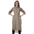 thumbnail image 1 of Moomaya Cotton Mandarin Collar Kurti For Women Knee Long Printed Plus Size Dresses, 1 of 6