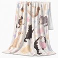 thumbnail image 2 of Whimsical Cats Moons Stars Watercolor, Playful Pet Portrait Pattern, Warm Flannel Blanket for Living Room and Bedroom, Cat Lovers Thank You Gift, Pet Lover Home Decor, 2 of 9