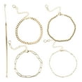 thumbnail image 4 of Juego de 5 pulseras de acero de titanio para mujeres y niñas, pulsera de cadena chapada en oro de moda., 4 of 6