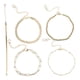 thumbnail image 4 of Juego de 5 pulseras de acero de titanio para mujeres y niñas, pulsera de cadena chapada en oro de moda., 4 of 6