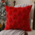 thumbnail image 7 of Set Of 2 Christmas Tree Throw Pillow Covers 18x18 Faux Wool Sofa Decor For Holiday Bedding Porch Decorations Living Room Farmhouse Christmas, 7 of 7
