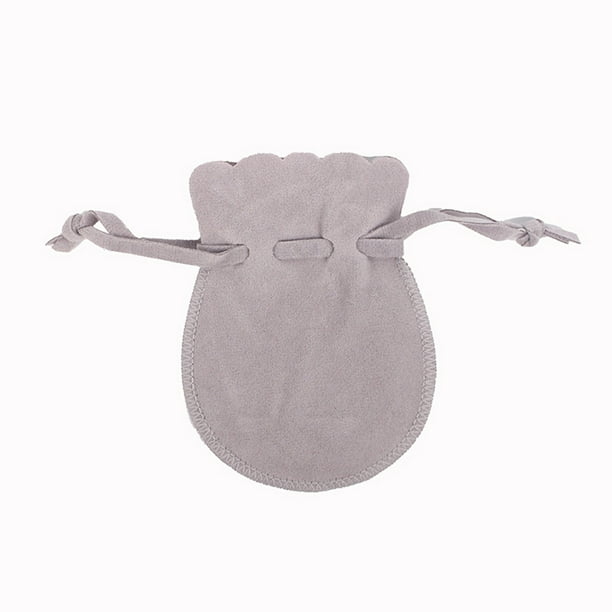 Minnieouse 50 Uds bolsa de joyería con cordón de doble cara bolsa de elevación de pila regalos adornos de franela redonda embalaje de joyería boda Ropa, zapatos y accesorios Miscelánea Gris Minnieouse AP015690-03