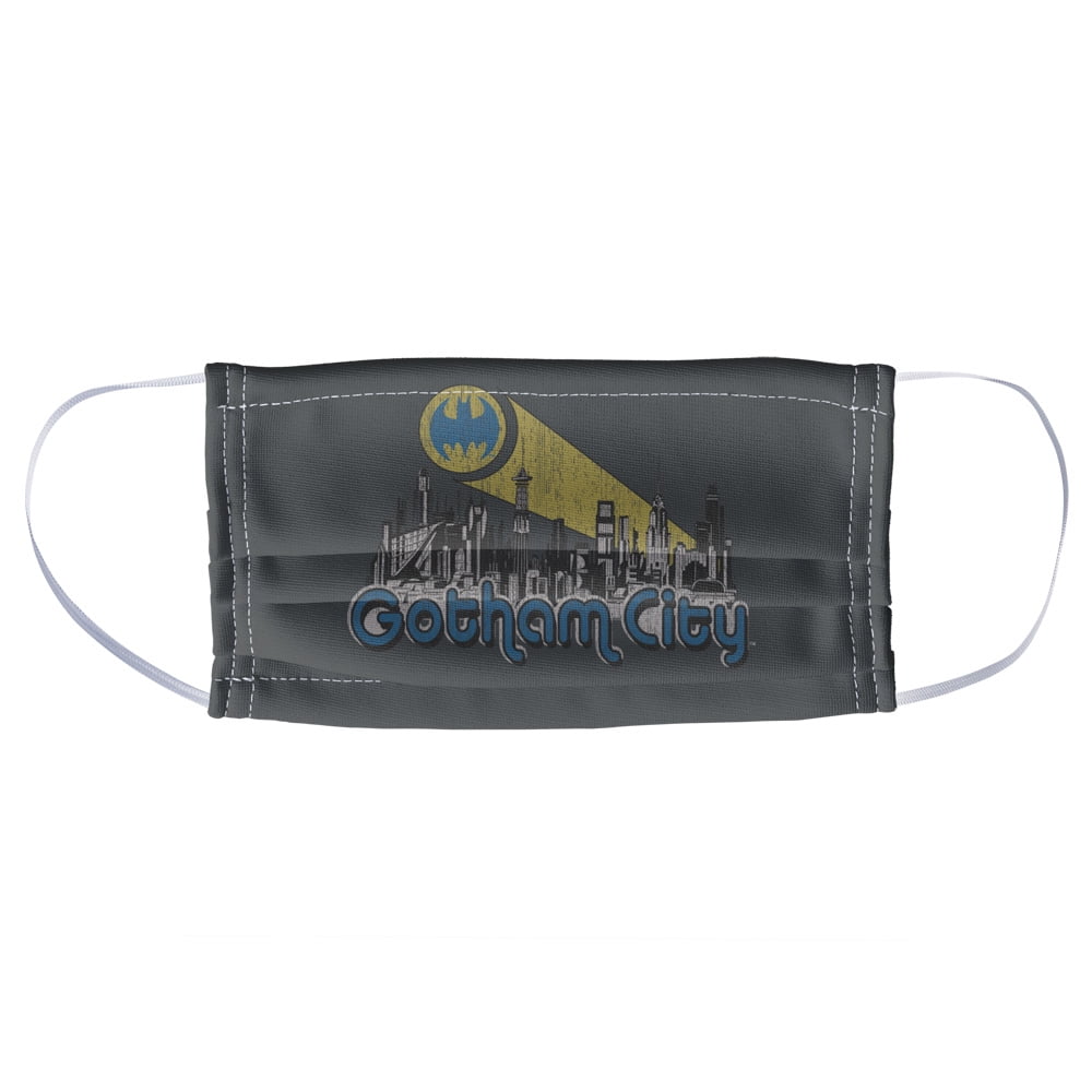 Batman Gotham City Distressed 1-Ply Reusable Face Mask Covering, Unisex