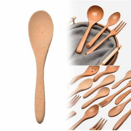 

OKHGEG87 Hot Sale Tableware Wooden Spoons for Eating Wooden Spoons for Tea Wooden Teaspoons for Stirring Coffee Schima Wood Table Spoons for Cooking Small Serving Spoons for Soup Desserts & Cereal D