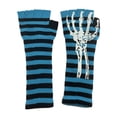 thumbnail image 2 of Gravity Threads Long 11" Knit Warm Skeleton Fingerless Gloves - Turquoise, 2 of 2